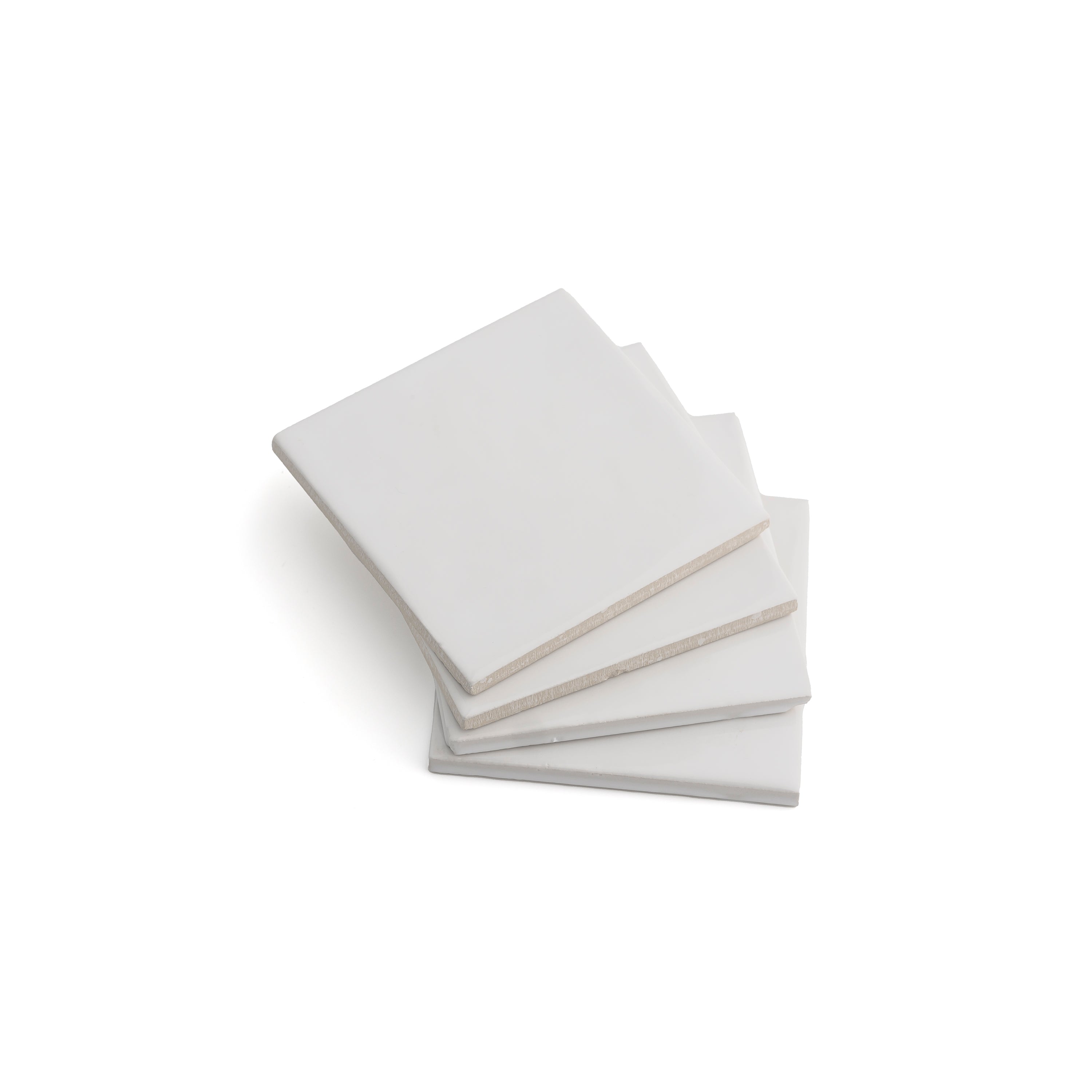 White 4x4 Formed Ceramic Tile | Glossy