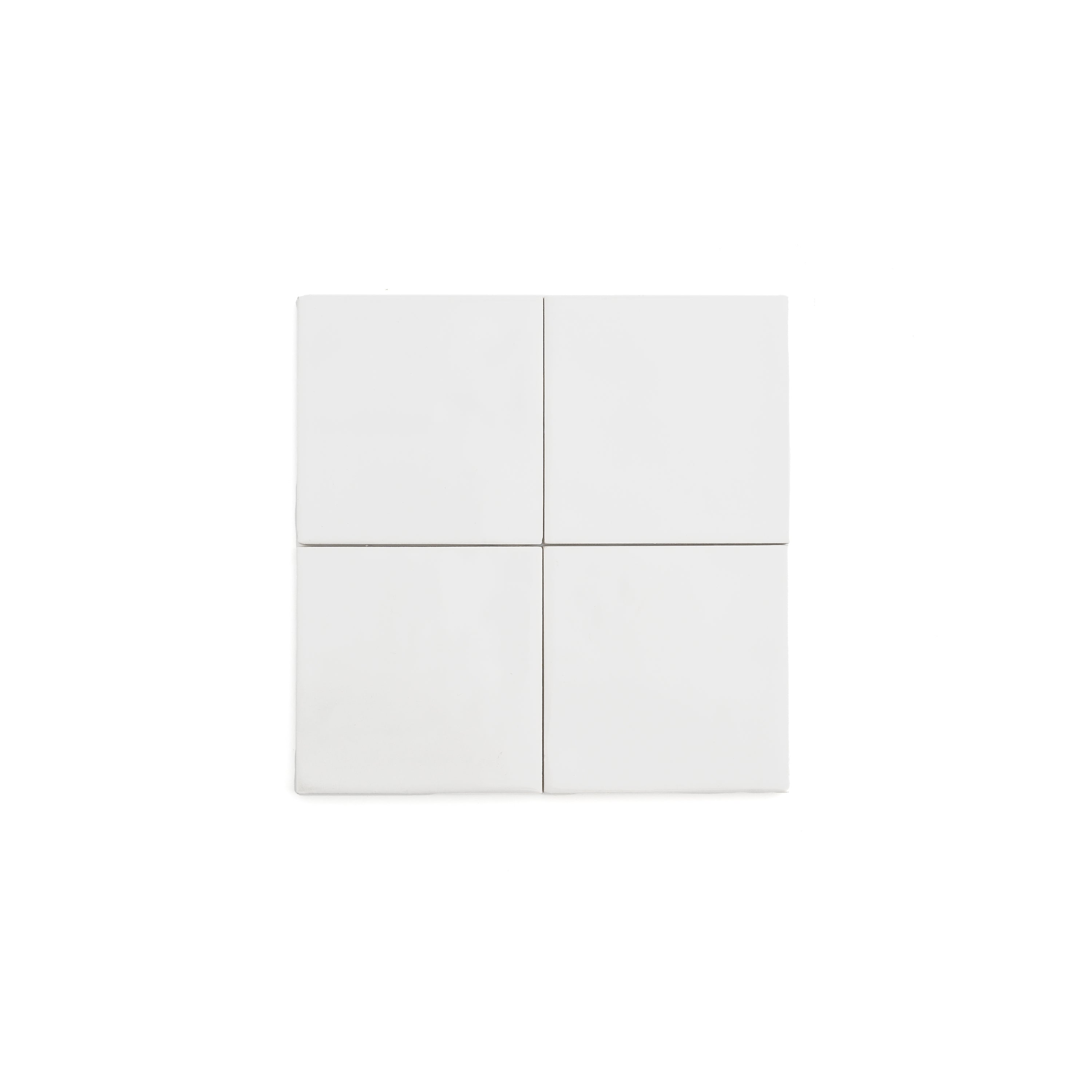 White 4x4 Formed Ceramic Tile | Glossy