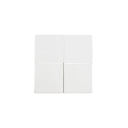 White 4x4 Formed Ceramic Tile | Glossy-Main Inventory-All Products,Neutral Ceramic,Solids,Under 10-Riad Tile