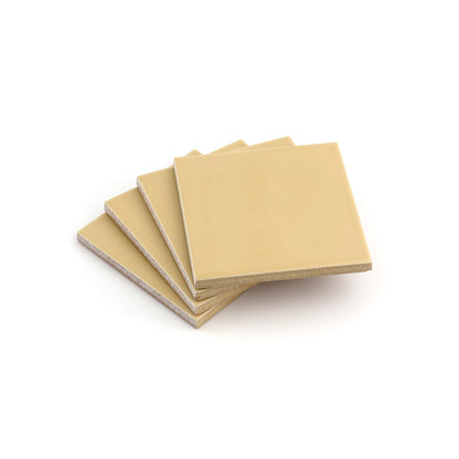 Gambol Gold 4x4 Ceramic Tile | Glossy-Main Inventory-All Products,Neutral Ceramic,Solids,Under 10-Riad Tile