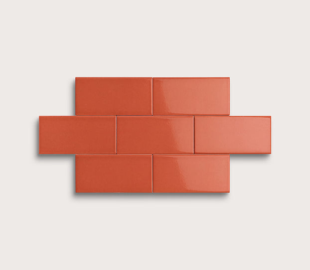 subway red orange ceramic tile