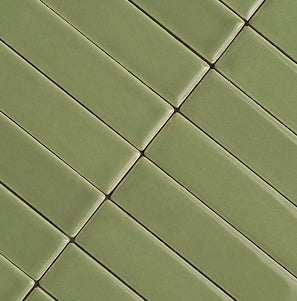green subway ceramic tile