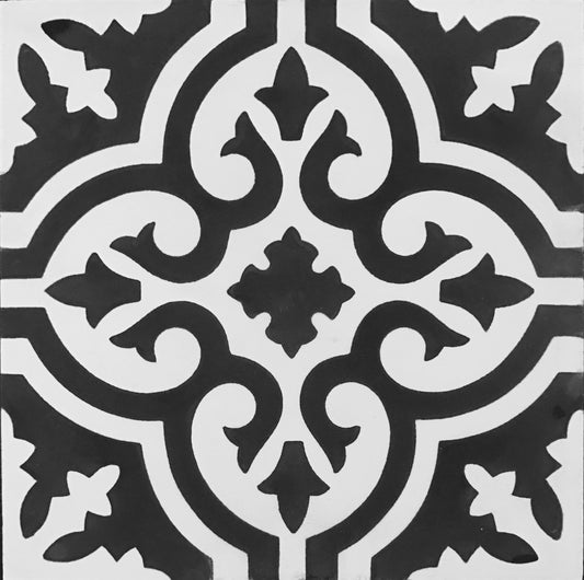 Sample: Havana Black Cement Tile-Sample-Sample-Riad Tile