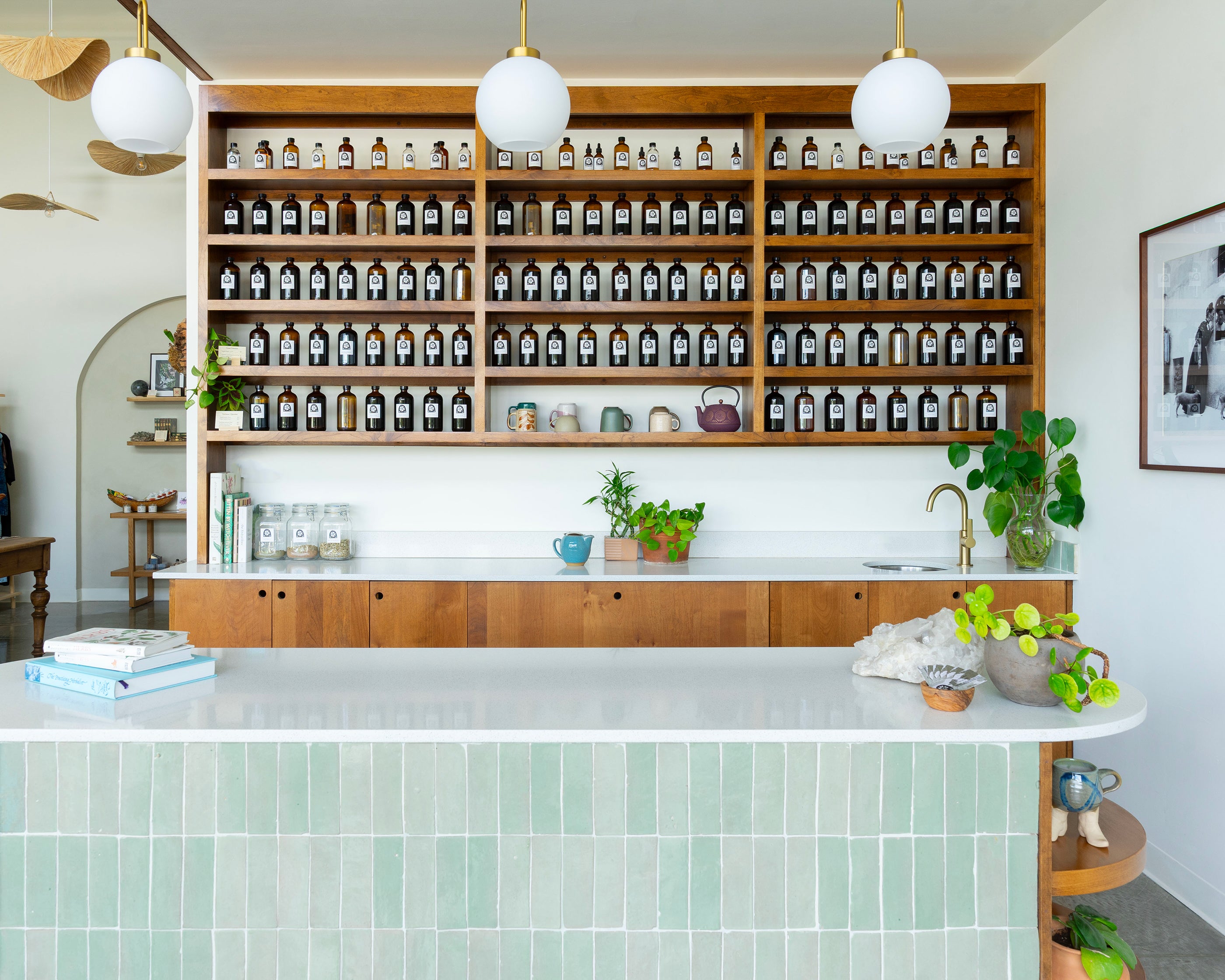 Agave 2x6 Thin Bejmat Zellige Tile-installed as backsplash, Solids,Zellige Tile-Riad Tile