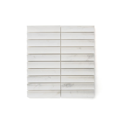 Sample: Casablanca Carrara Fluted Mosaic Marble Tile | Honed-Sample-Sample-Riad Tile