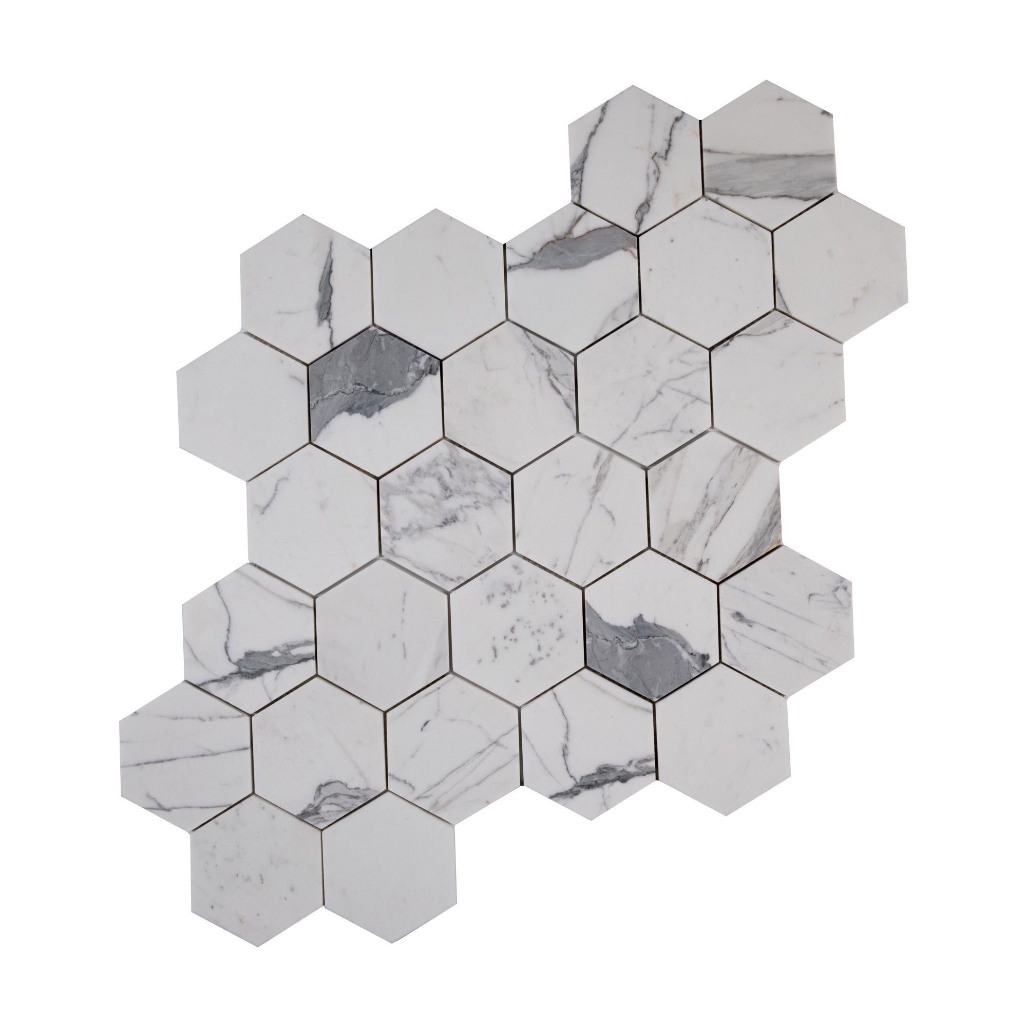 Italian Statuary 5 Inch Hexagon Marble | Honed