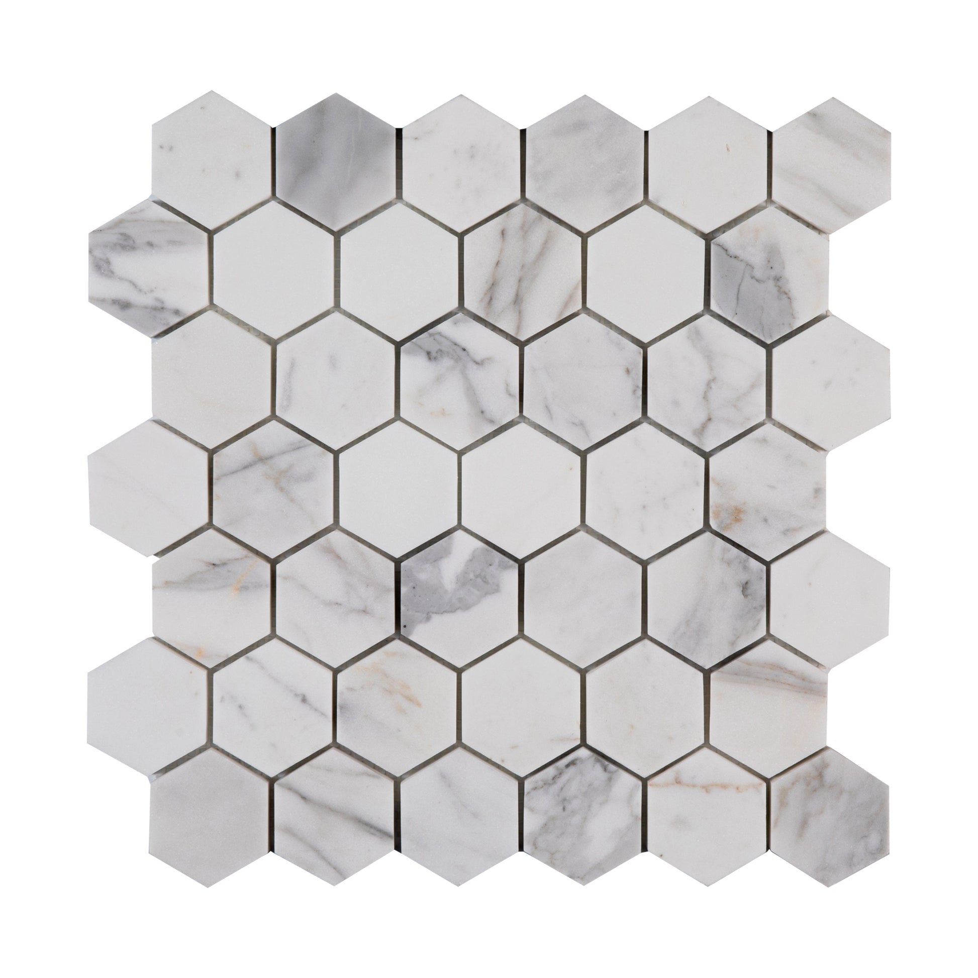 Sample: Italian Statuary 2 Inch Hexagon Marble | Honed-Sample-Sample-Riad Tile
