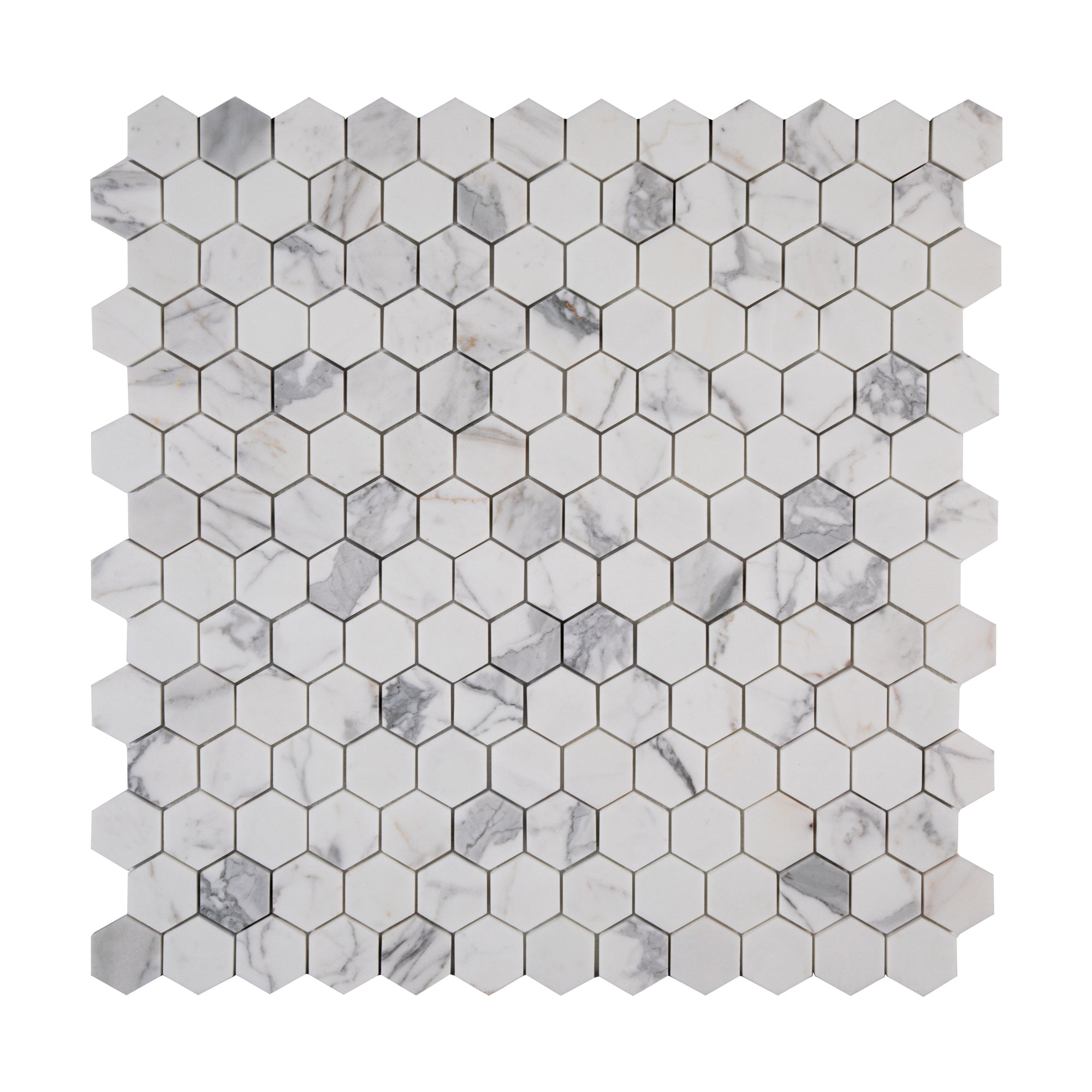 Italian Statuary 2 Inch Hexagon Marble | Honed