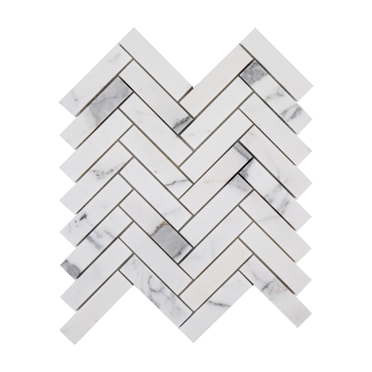 Sample: Italian Statuary 1x4 Herringbone Marble | Honed-Sample-Sample-Riad Tile