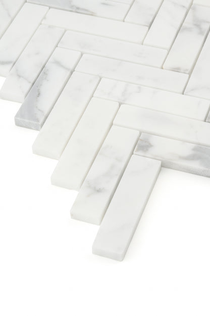 Italian Statuary 1x4 Herringbone Marble | Honed-Main Inventory-All Products,Natural Stone-Riad Tile