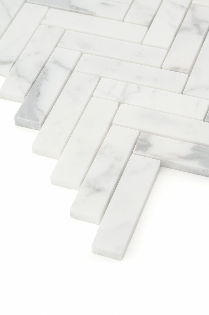 Italian Statuary 1x4 Herringbone Marble | Honed-Main Inventory-All Products,Natural Stone-Riad Tile