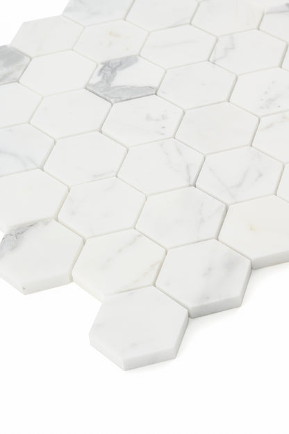 Italian Statuary 2 Inch Hexagon Marble | Honed-Main Inventory-All Products,Natural Stone-Riad Tile