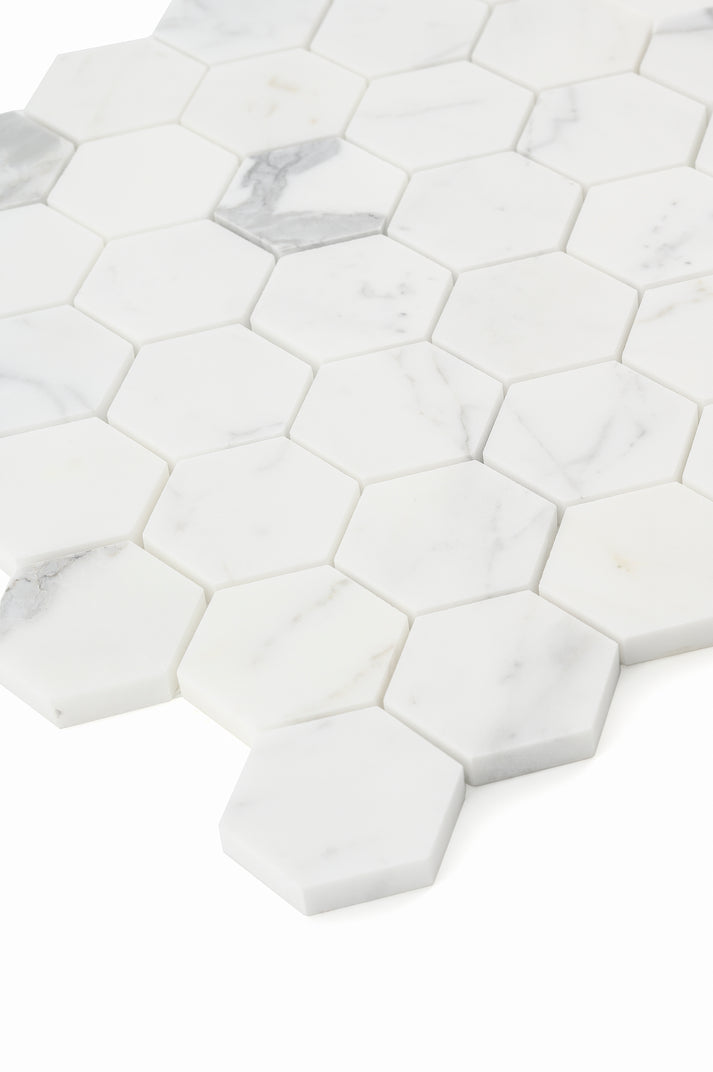 Italian Statuary 2 Inch Hexagon Marble | Honed-Main Inventory-All Products,Natural Stone-Riad Tile