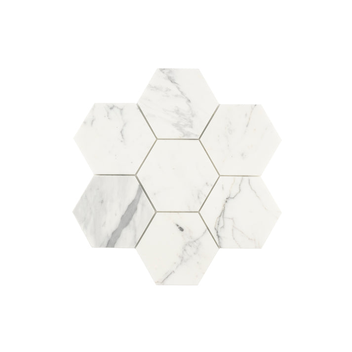 Italian Statuary 5 Inch Hexagon Marble | Honed-Main Inventory-All Products,Natural Stone-Riad Tile