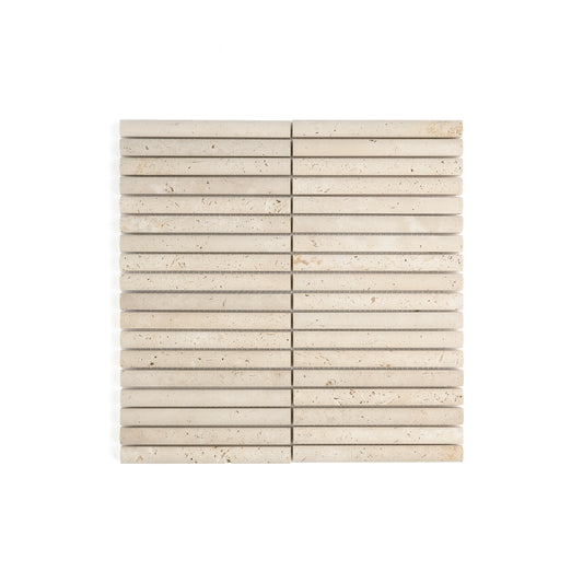 Beige Travertine Cabochon Pencil Mosaic Tile | Honed-Main Inventory-All Products,Natural Stone,Solids-Riad Tile