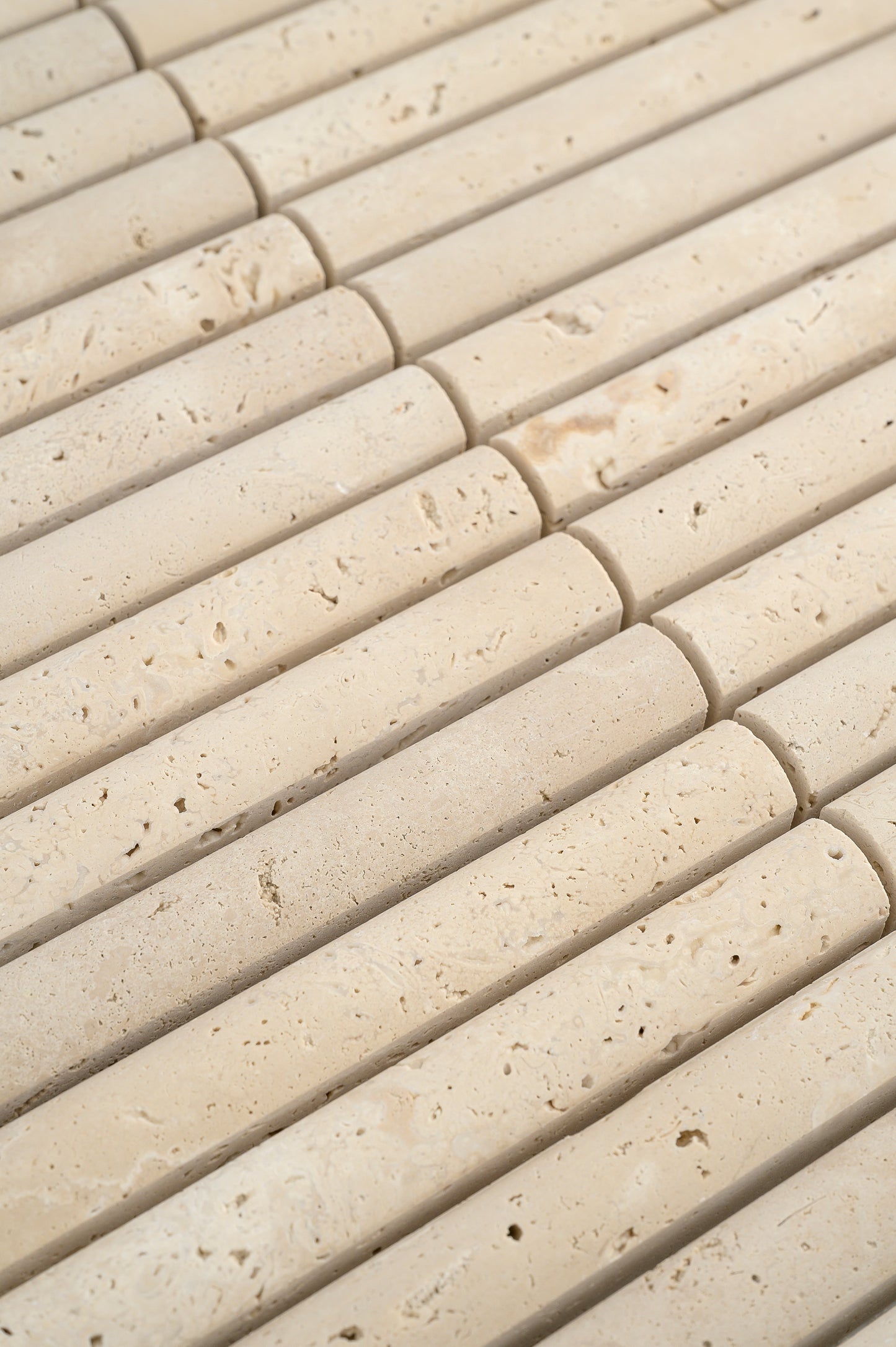 Beige Travertine Cabochon Pencil Mosaic Tile | Honed-Main Inventory-All Products,Natural Stone,Solids-Riad Tile