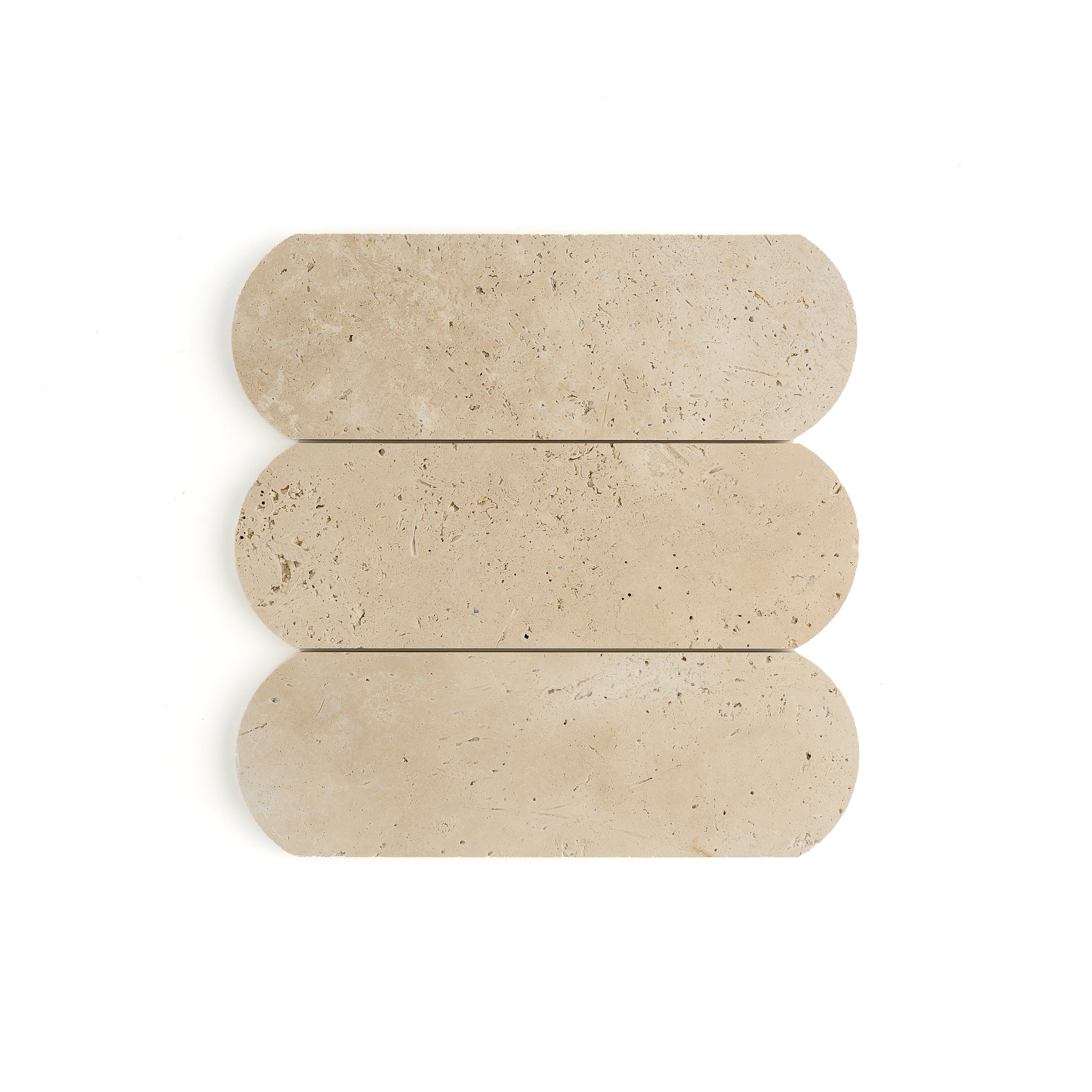 Beige Travertine 3x9 Oval Tile | Honed-Main Inventory-All Products,Natural Stone-Riad Tile