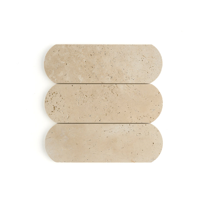 Beige Travertine 3x9 Oval Tile | Honed-Main Inventory-All Products,Natural Stone-Riad Tile