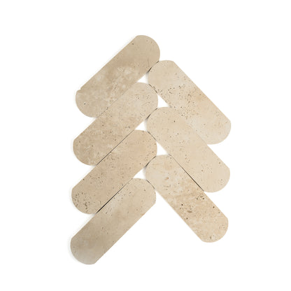 Beige Travertine 3x9 Oval Tile | Honed-Main Inventory-All Products,Natural Stone-Riad Tile