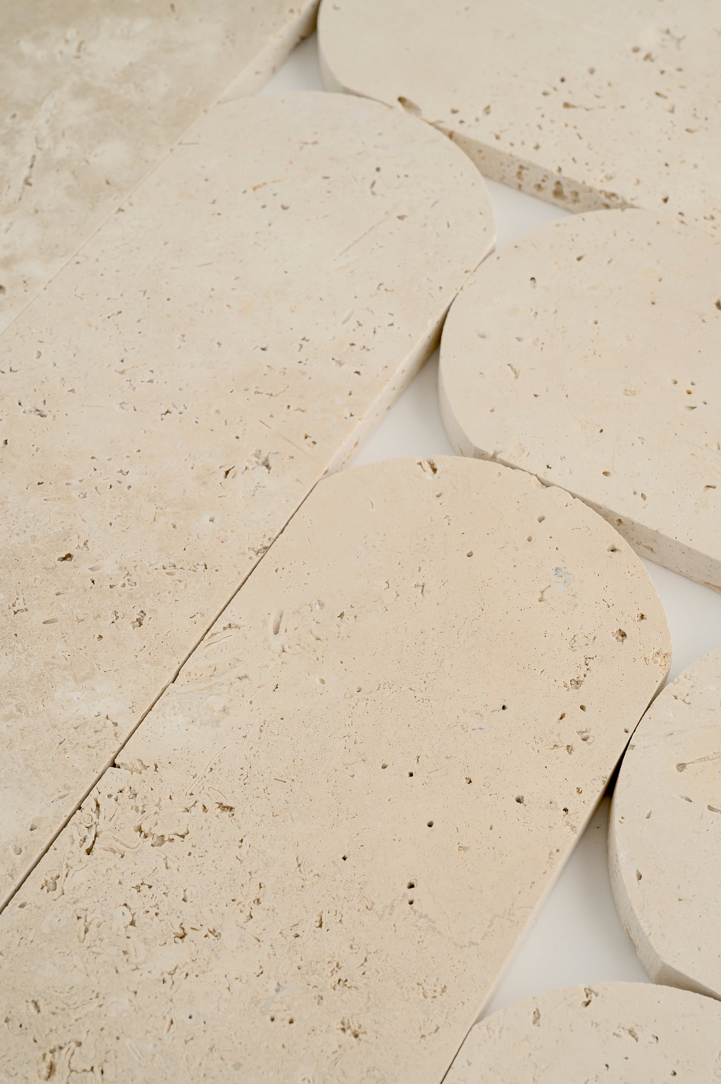 Beige Travertine 3x9 Oval Tile | Honed-Main Inventory-All Products,Natural Stone-Riad Tile