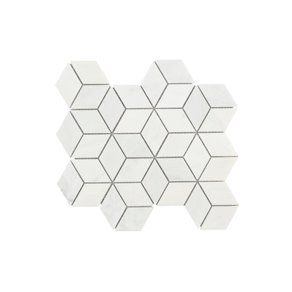 Casablanca Carrara Diamond Mosaic Marble Tile | Honed-Main Inventory-All Products,Natural Stone-Riad Tile