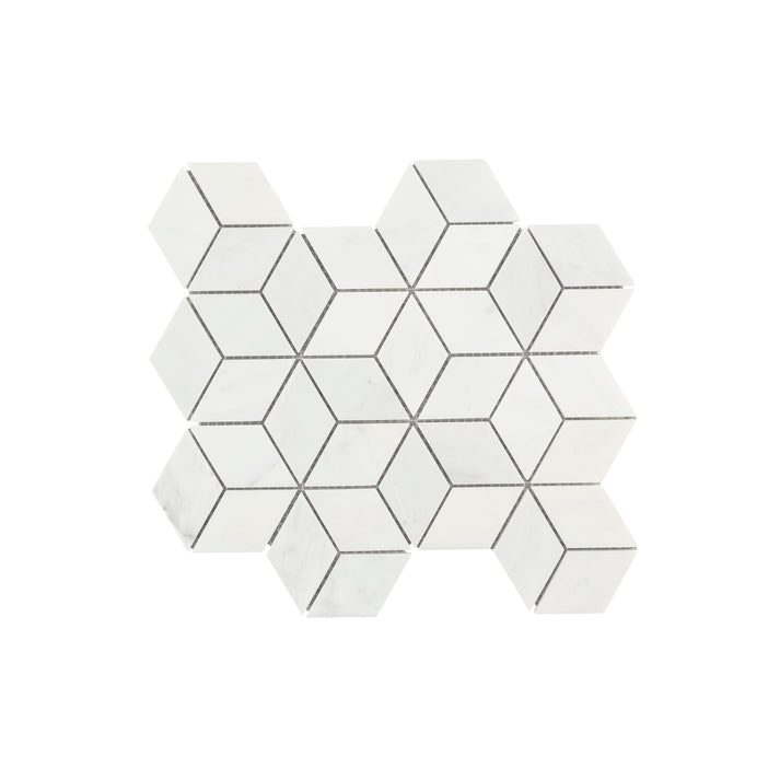 Casablanca Carrara Diamond Mosaic Marble Tile | Honed-Main Inventory-All Products,Natural Stone-Riad Tile