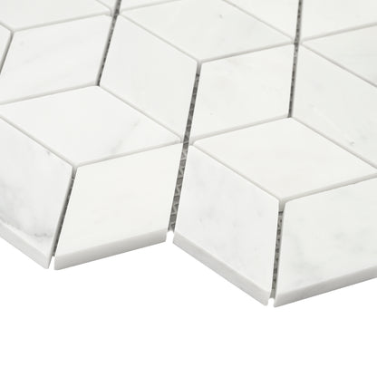 Casablanca Carrara Diamond Mosaic Marble Tile | Honed-Main Inventory-All Products,Natural Stone-Riad Tile