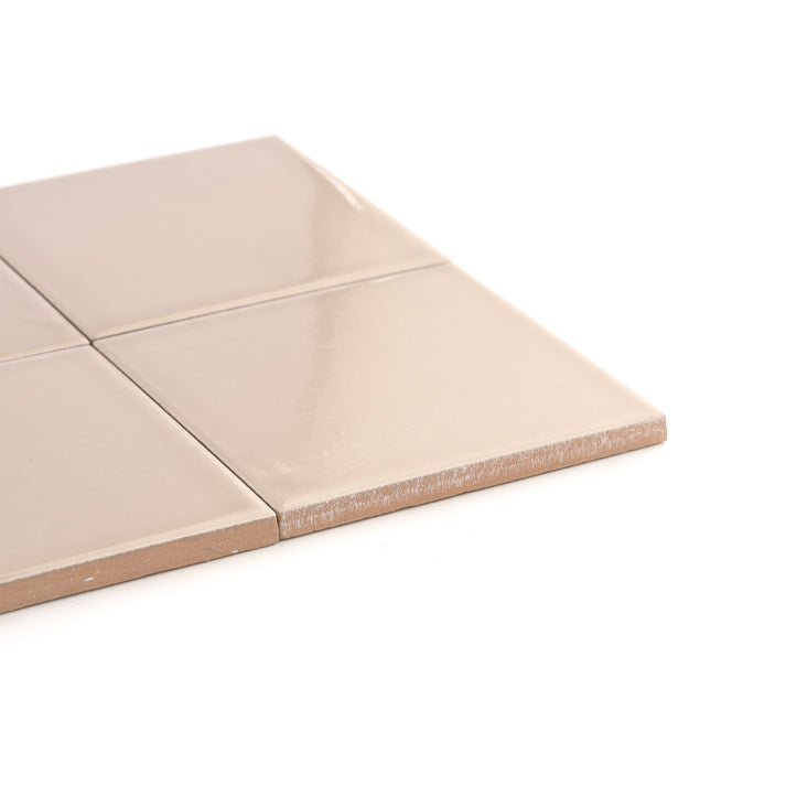 Khaki 4x4 Ceramic Tile | Glossy-Main Inventory-All Products,Neutral Ceramic,Solids,Under 10-Riad Tile
