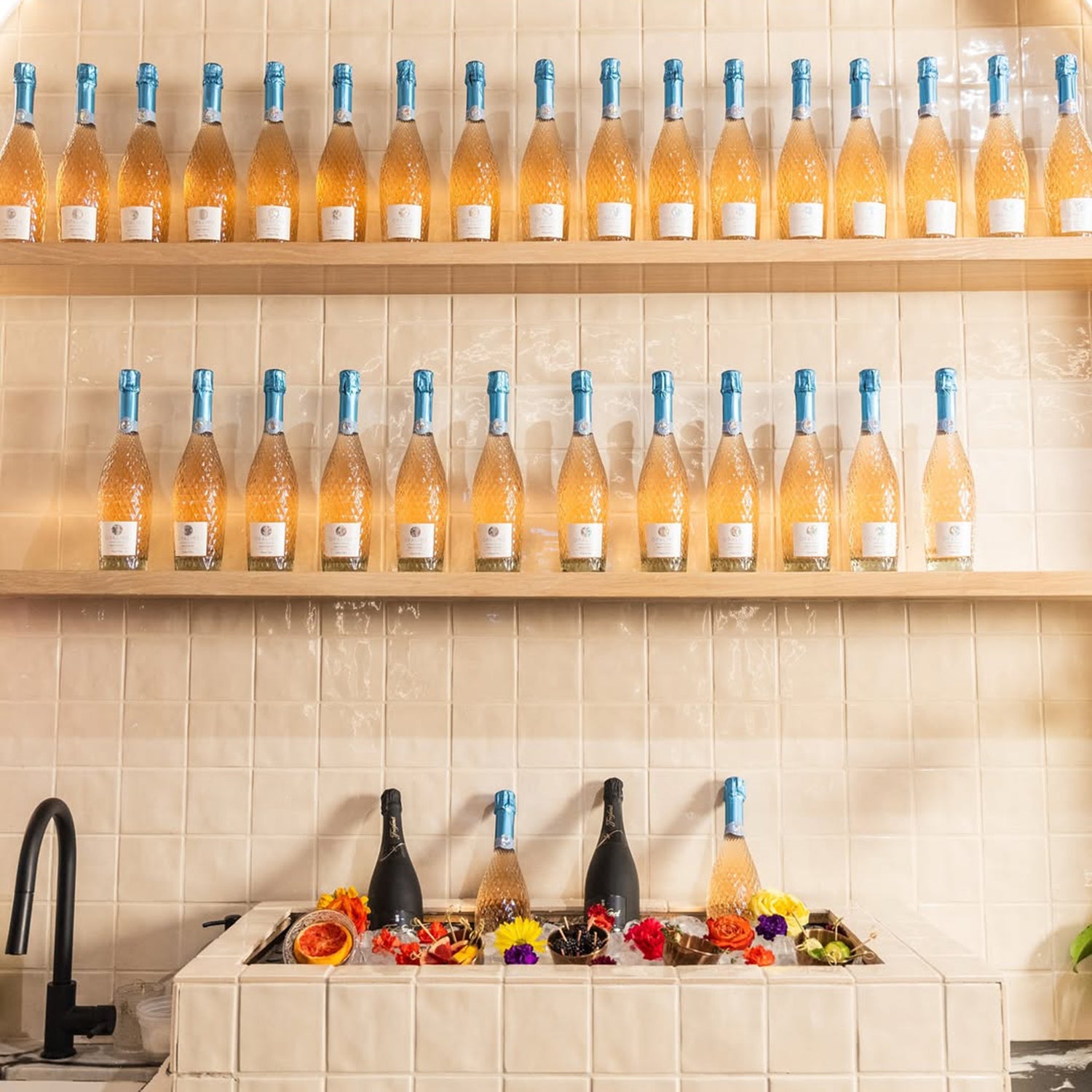 Latte 4x4 Formed Ceramic Tile | Glossy-Neutral Ceramic,Solids, installed on the wall and backsplash in kitchen-Riad Tile