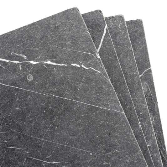 Nero Marquina 12x12 Marble Tile | Tumbled-Main Inventory-All Products,Natural Stone-Riad Tile