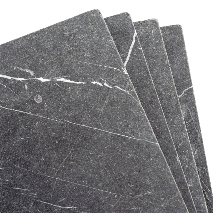Nero Marquina 12x12 Marble Tile | Tumbled-Main Inventory-All Products,Natural Stone-Riad Tile