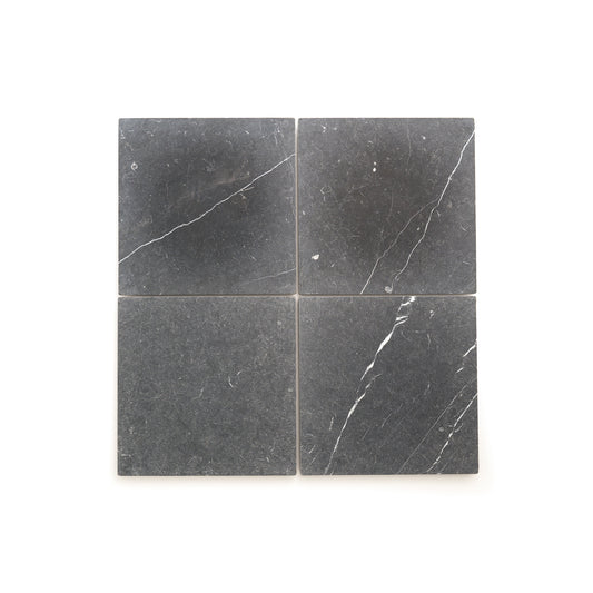 Nero Marquina 12x12 Marble Tile | Tumbled-Main Inventory-All Products,Natural Stone-Riad Tile