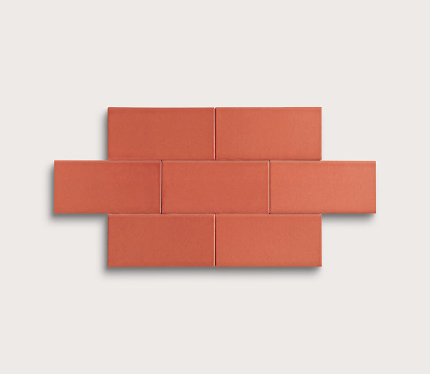 subway red orange ceramic tile