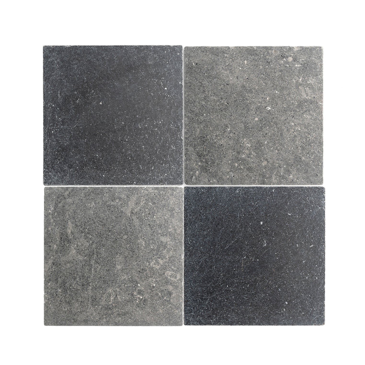 Akal Dark & Cinder 12x12 Moroccan Limestone & Marble | Tumbled & Honed – Checkerboard Bundle