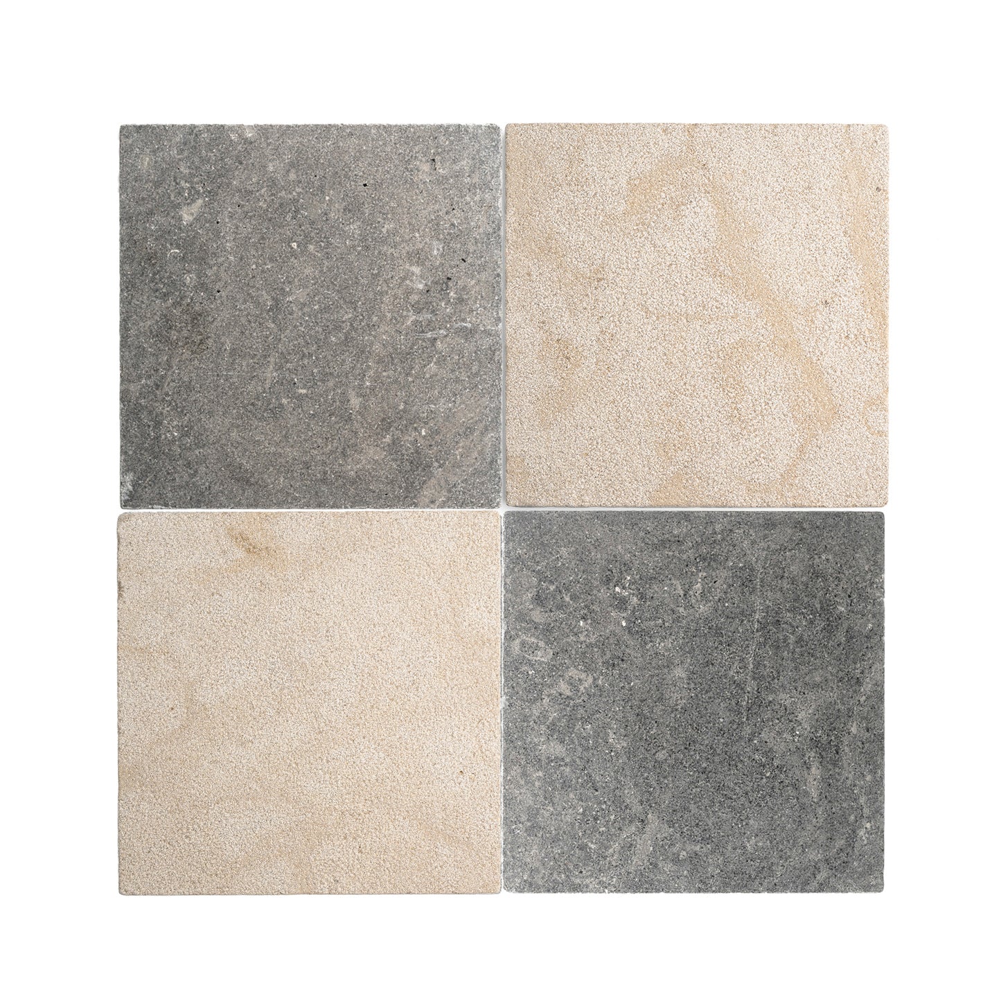 Akal Dark Tumbled & Azru Sand Hammered Moroccan Limestone 12x12 – Checkerboard Bundle-Main Inventory-All Products,Checkerboard-Riad Tile