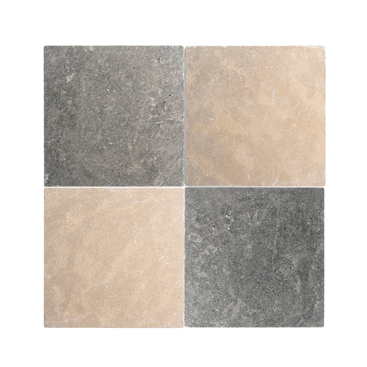 Akal Dark & Azru Sand 12x12 Moroccan Limestone | Tumbled & Honed – Checkerboard Bundle-Main Inventory-All Products,Checkerboard-Riad Tile