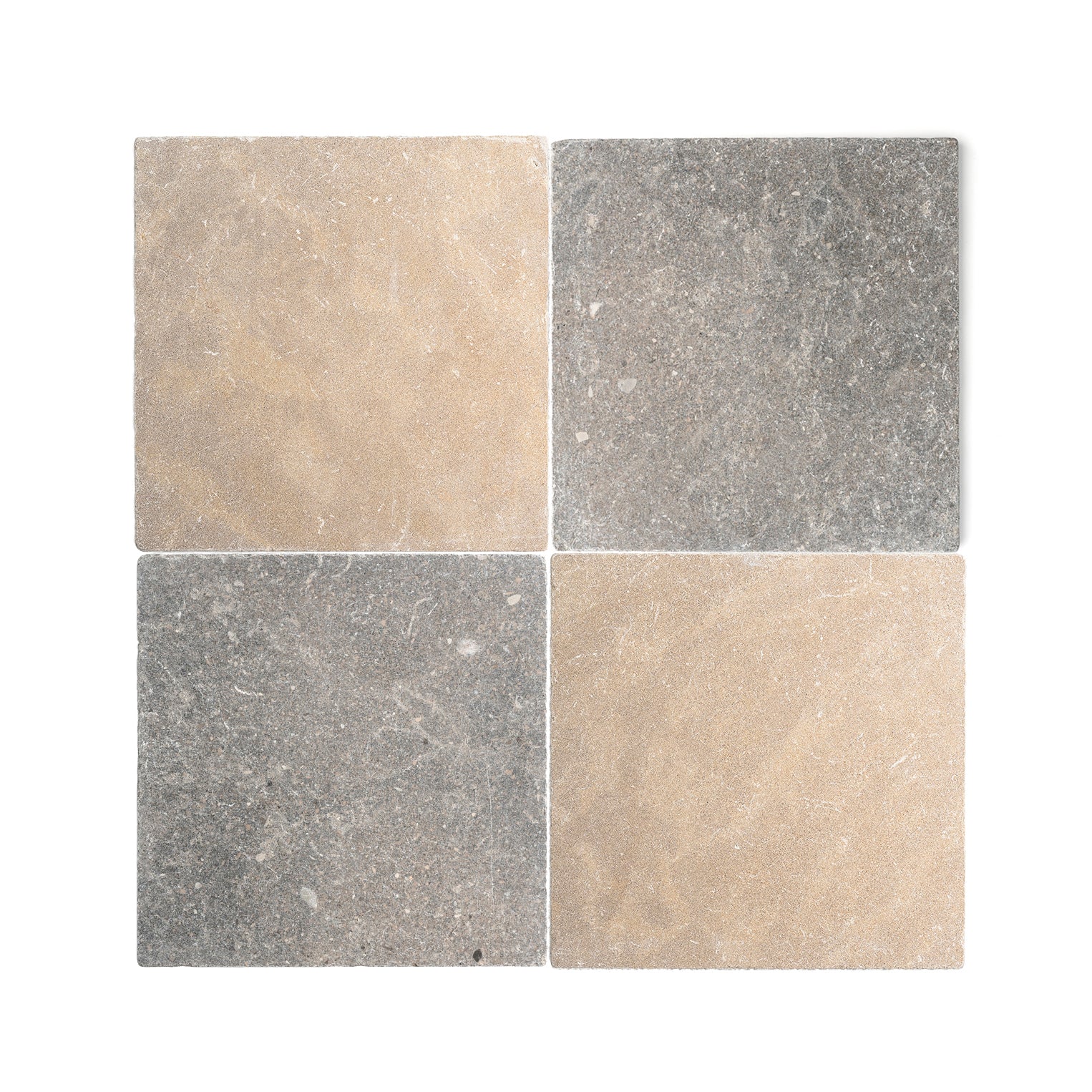 Akal Light & Azru Sand 12x12 Moroccan Limestone | Tumbled & Honed – Checkerboard Bundle