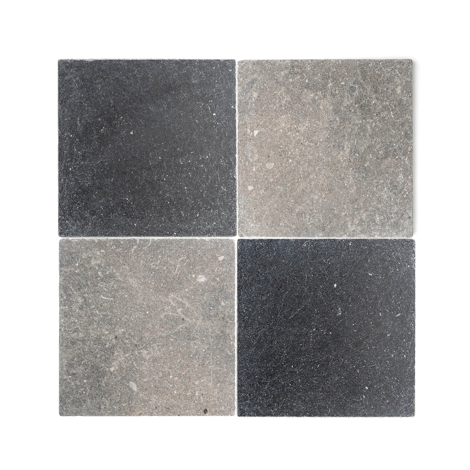Akal Light & Cinder 12x12 Moroccan Limestone & Marble | Tumbled & Honed – Checkerboard Bundle-Main Inventory-All Products,Checkerboard-Riad Tile