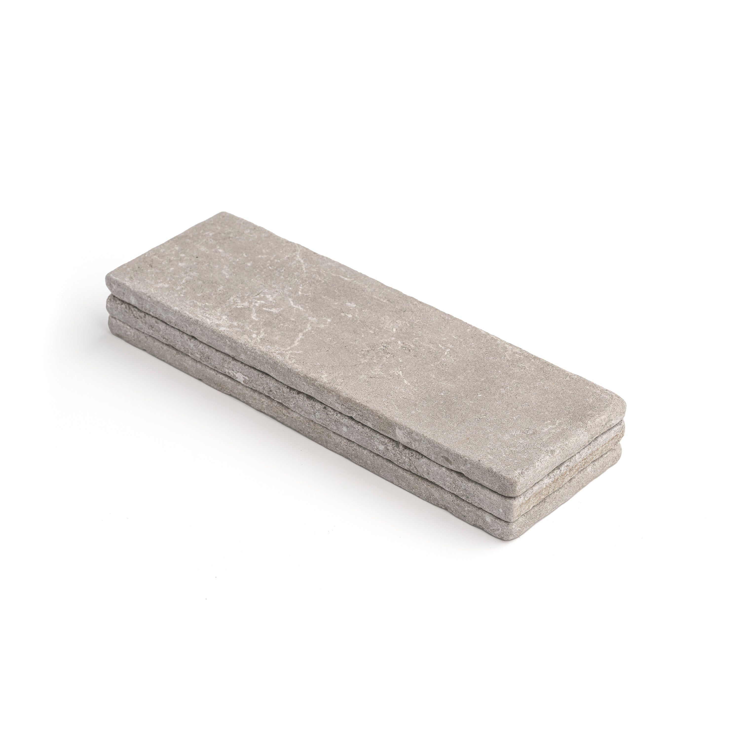 Azru Grey 4x12 Moroccan Limestone | Tumbled & Honed