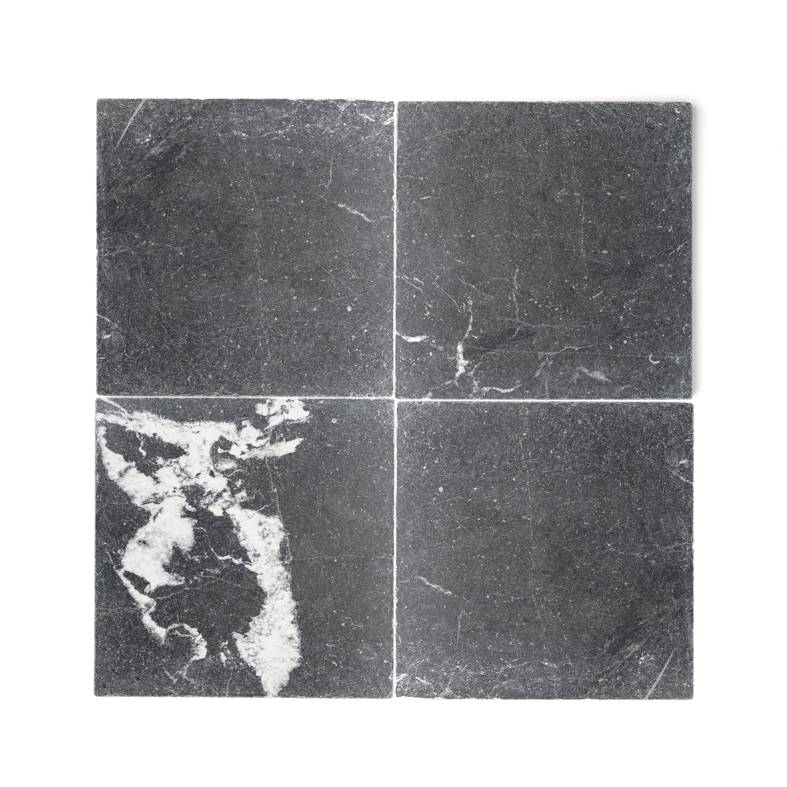 Black 18x18 Moroccan Limestone | Tumbled & Honed