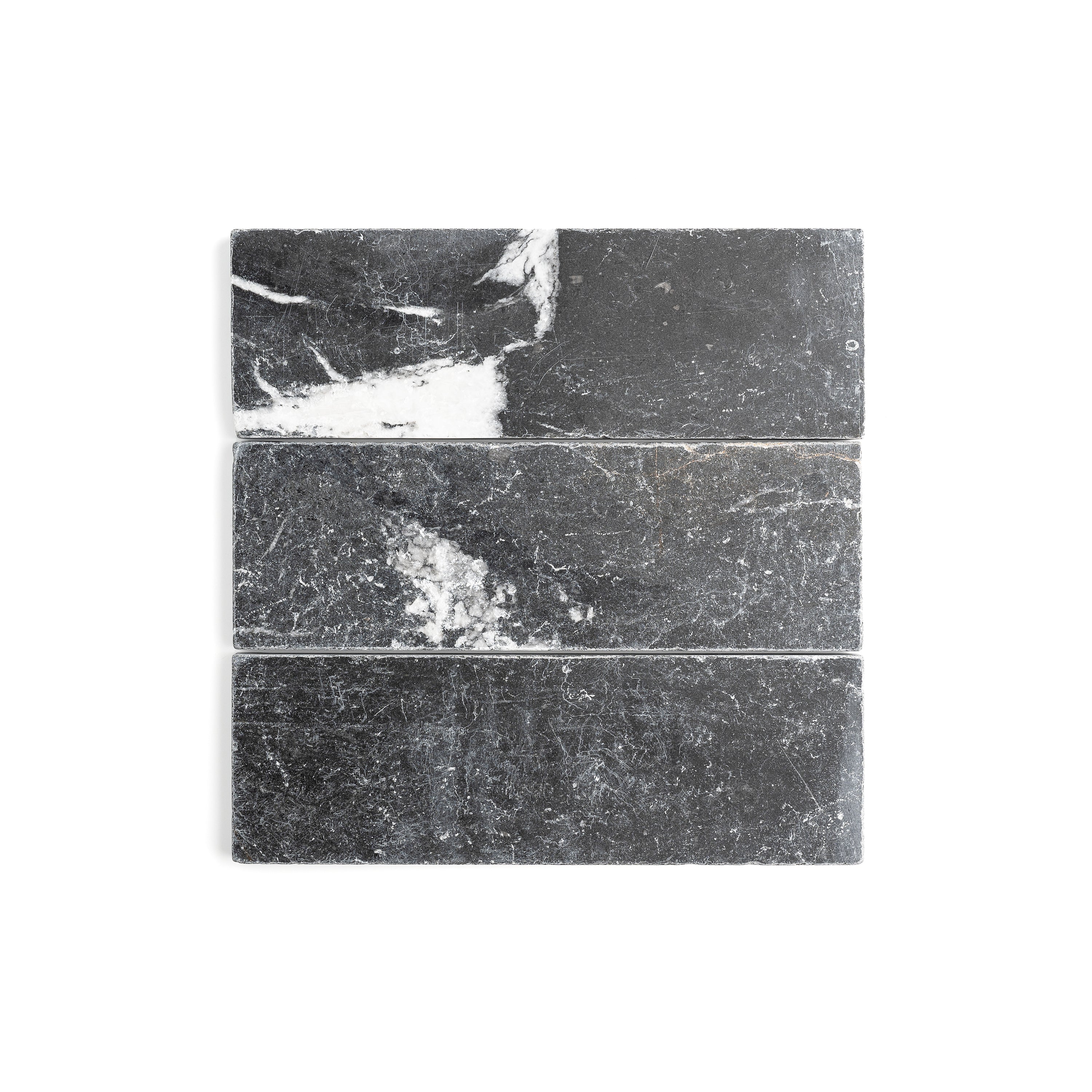 Black 4x12 Moroccan Limestone | Tumbled & Honed