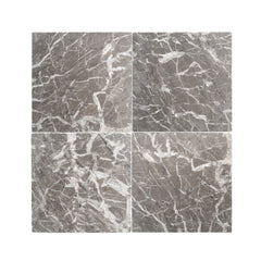 Atlas Grey 12x12 Moroccan Marble | Tumbled & Honed