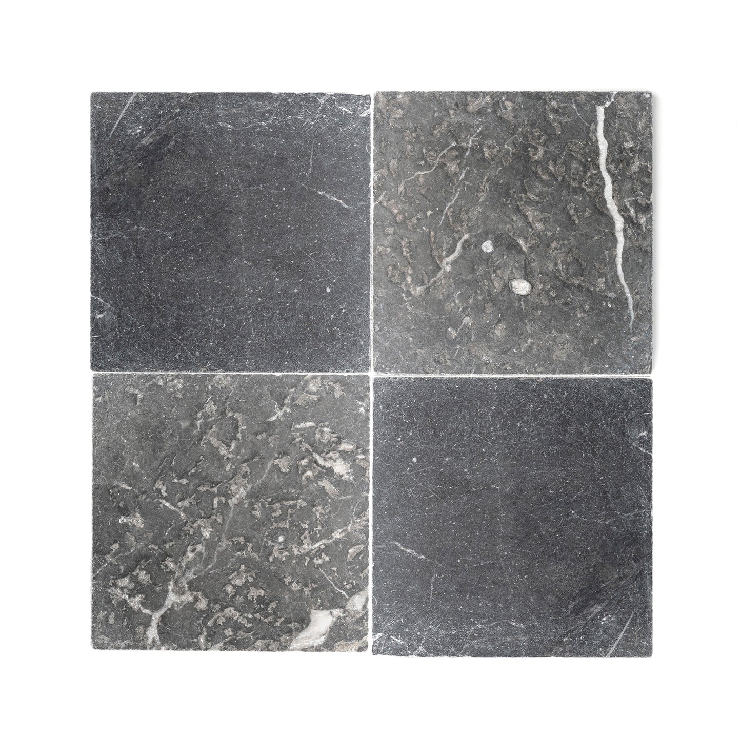 Grey & Black 12x12 Moroccan Marble | Tumbled & Honed – Checkerboard Bundle-Main Inventory-All Products,Checkerboard-Riad Tile