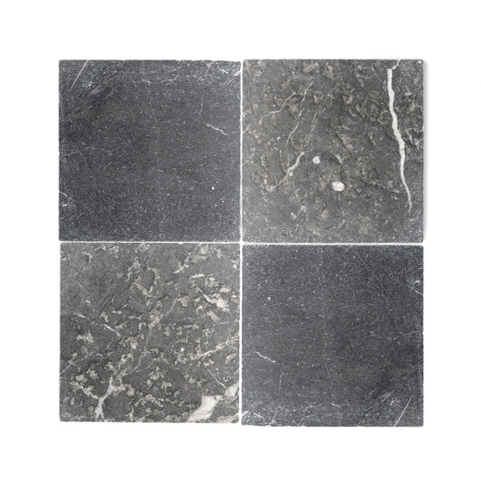Grey & Black 12x12 Moroccan Marble | Tumbled & Honed – Checkerboard Bundle-Main Inventory-All Products,Checkerboard-Riad Tile