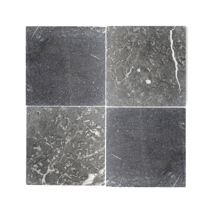 Grey & Black 12x12 Moroccan Marble | Tumbled & Honed – Checkerboard Bundle-Main Inventory-All Products,Checkerboard-Riad Tile