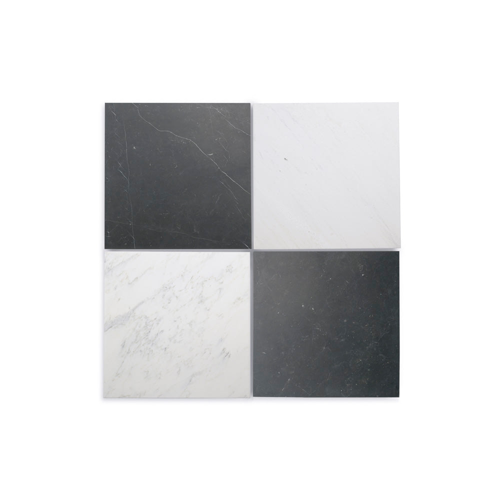 Nero Marquina & Casablanca Carrara Honed 18x18 Checkerboard Bundle