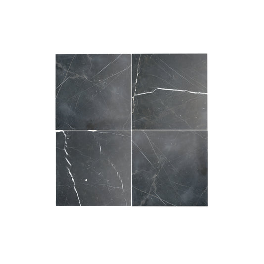 Nero Marquina 12x12 Marble Tile | Honed-Main Inventory-All Products,Natural Stone-Riad Tile