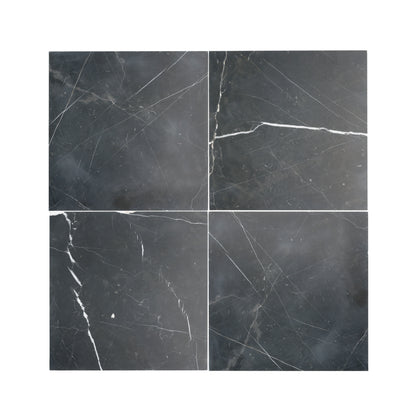 Nero Marquina 18x18 Marble Tile | Honed-Main Inventory-All Products,Natural Stone-Riad Tile