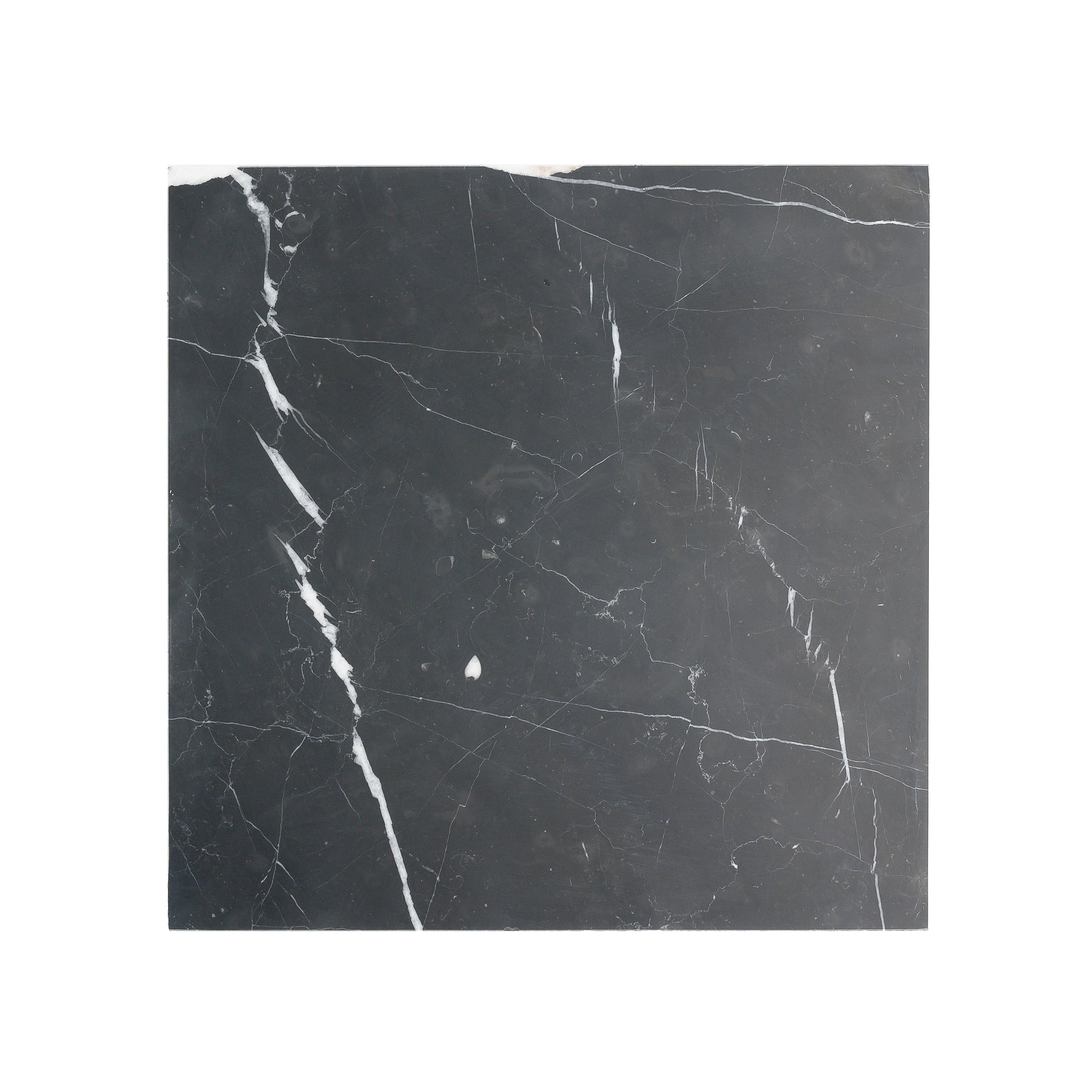 Sample: Nero Marquina 18x18 Marble Tile | Honed (Sample 2 - 6x6)