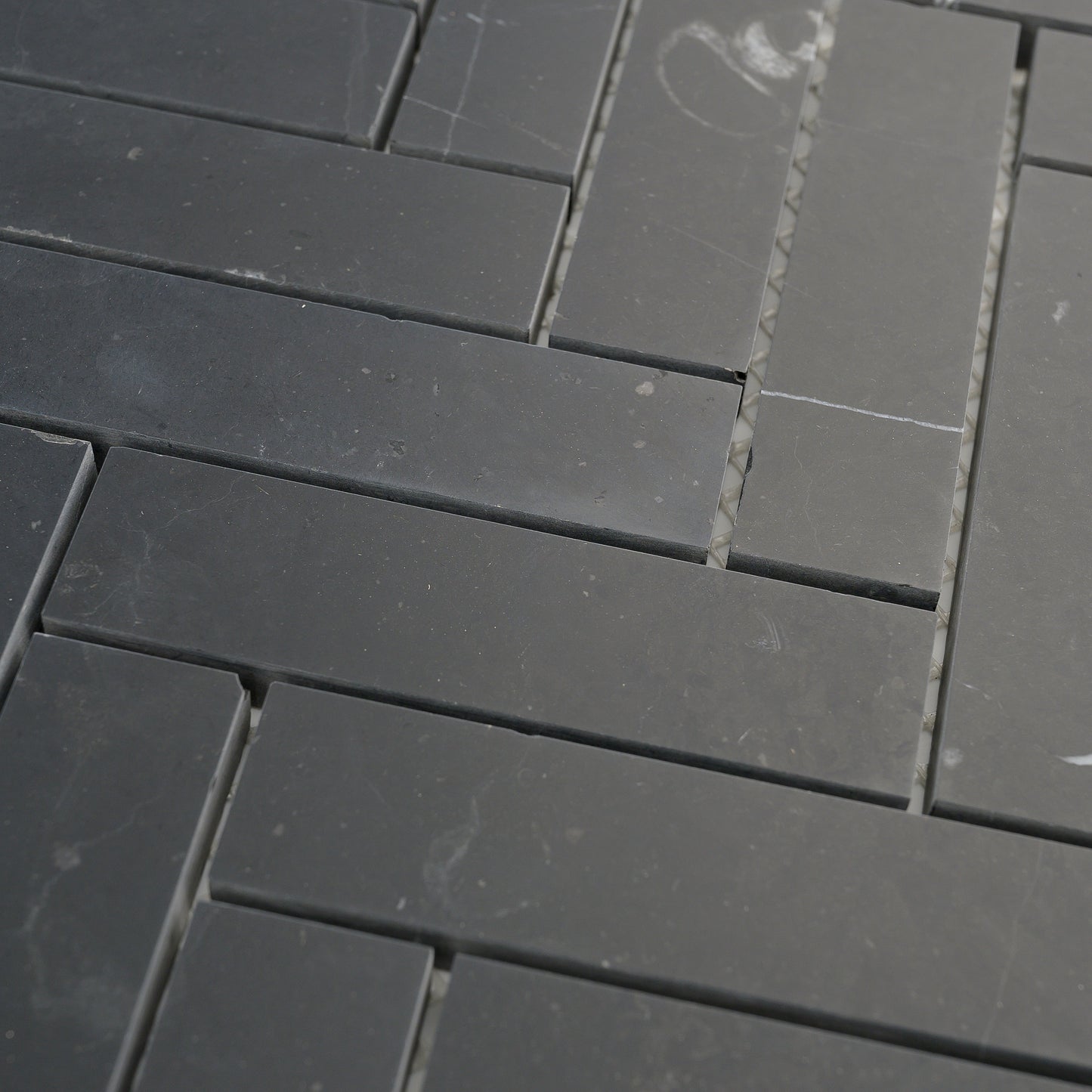 Nero Marquina 1x4 Herringbone Mosaic Marble Tile | Honed-Main Inventory-All Products,Natural Stone-Riad Tile